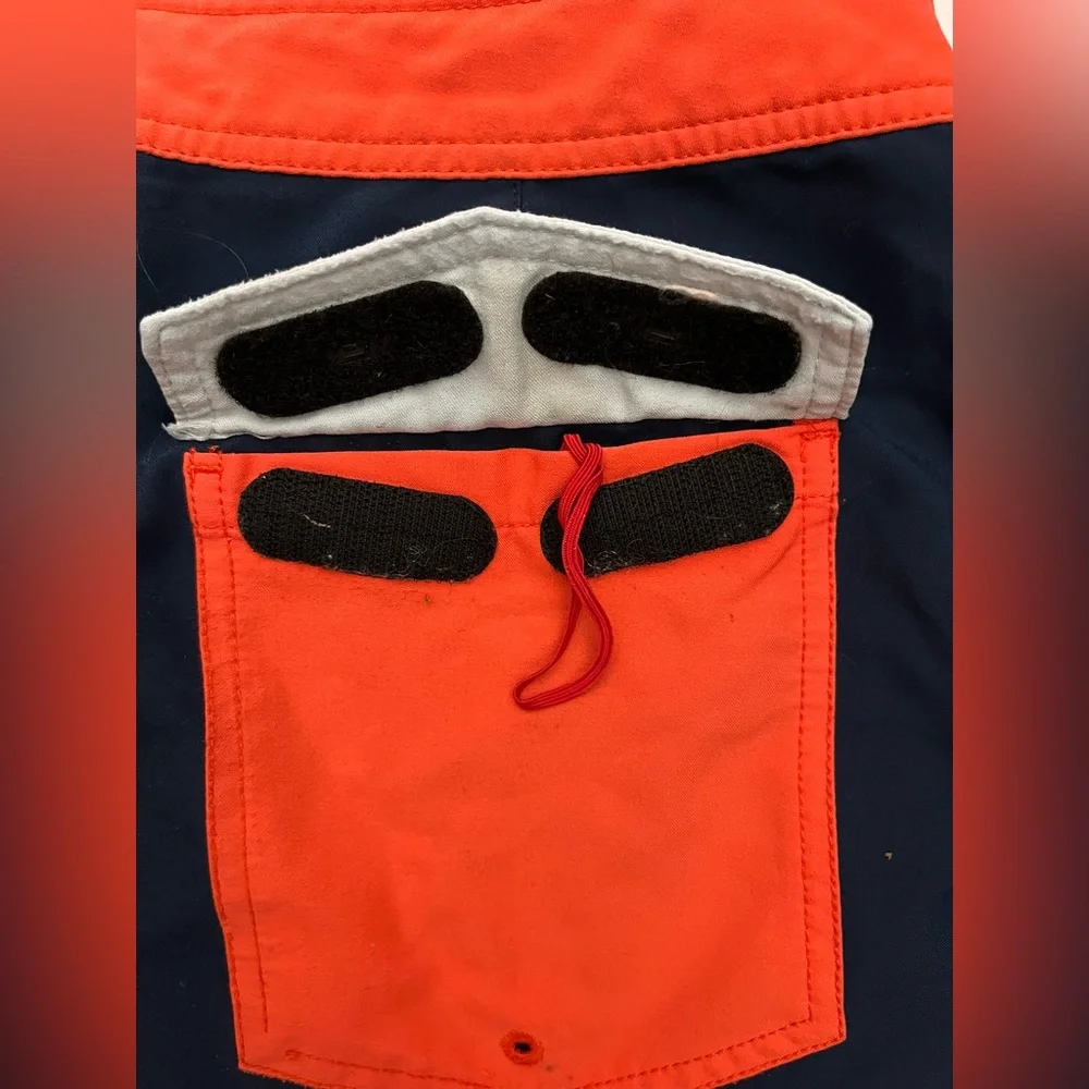 Men’s O’Neill Hyperfreak swim shorts, size 32 blue/orange/white summer surf